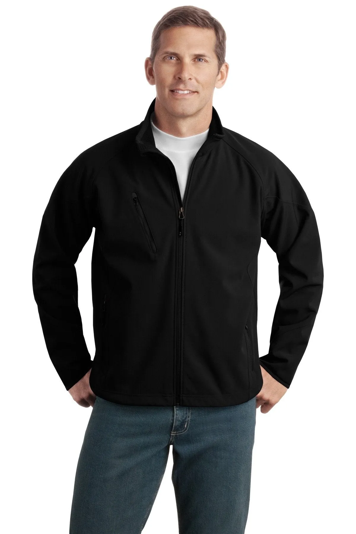 Port Authority Tall Textured Soft Shell Jacket TLJ705 Black