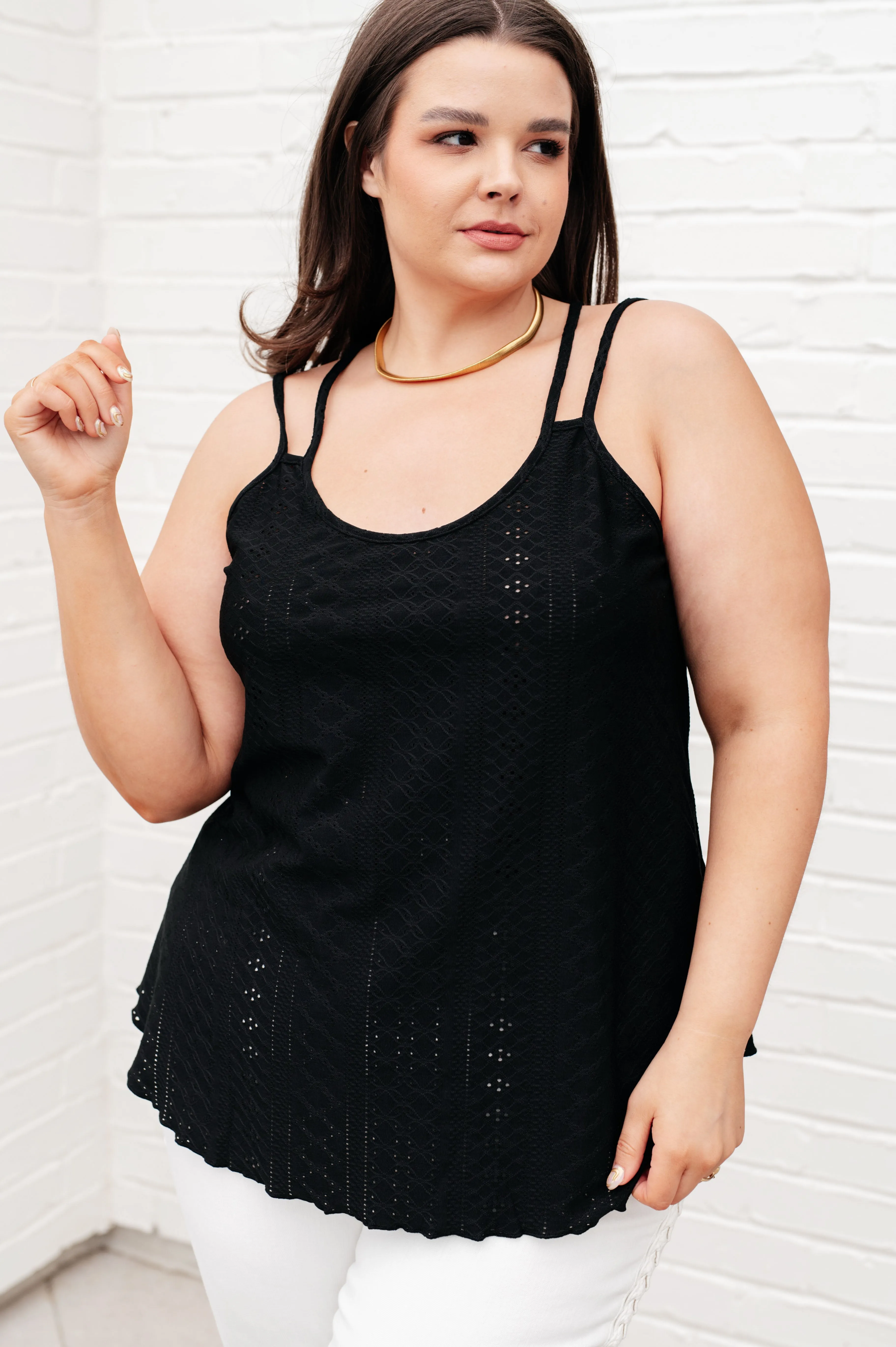 Prize Eyelet Tank in Black