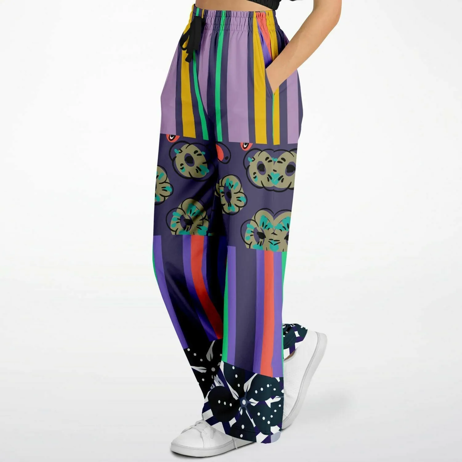 Purple Flurry Eco-Poly Stretchy Phat Bellbottoms