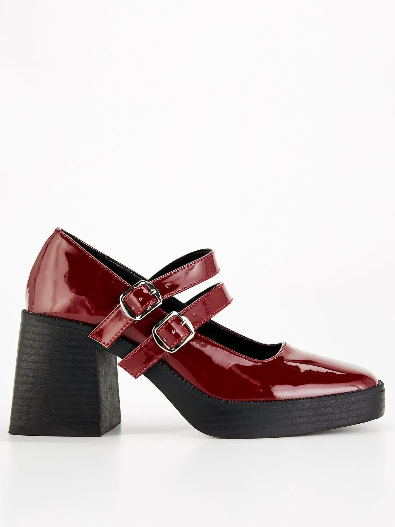 Raid Glimma Heel Mary Jane Shoe - Burgundy