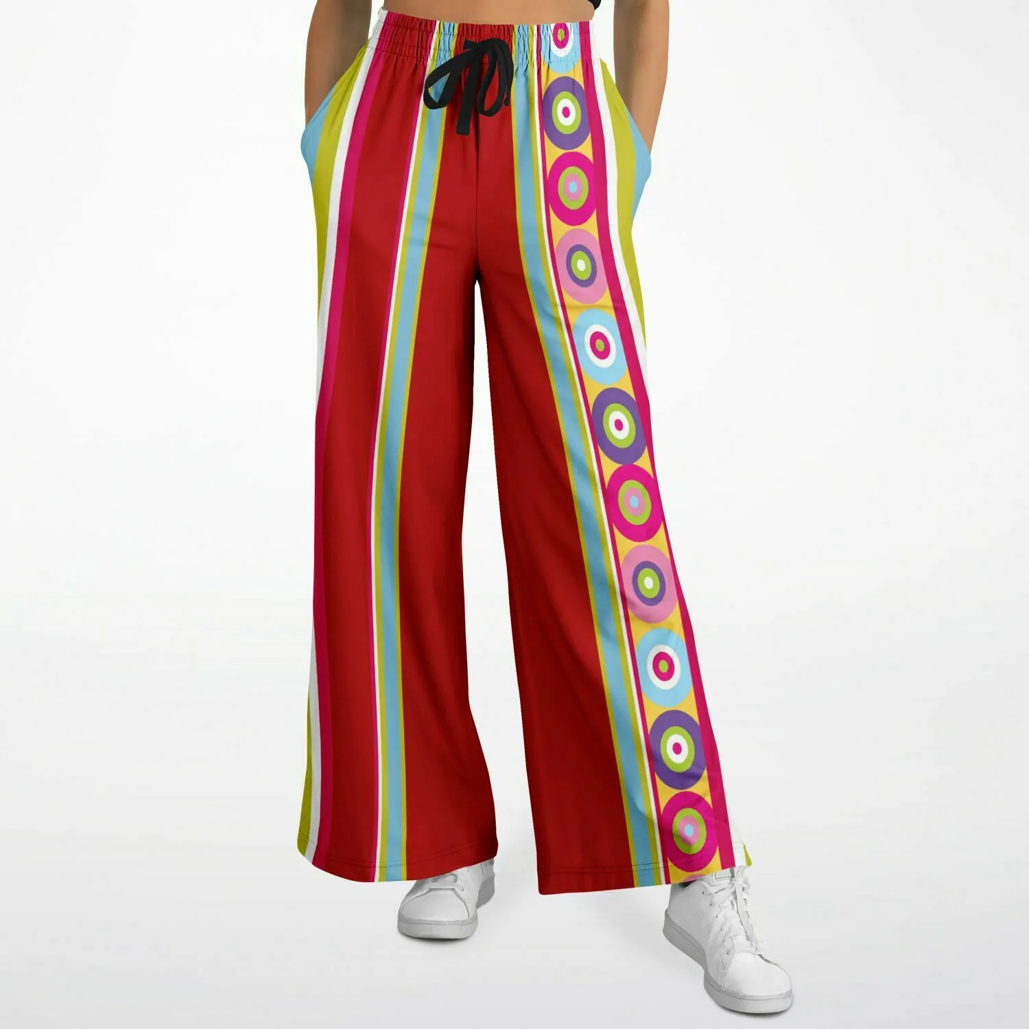 Red Calypso Striped Stretchy Phat Bellbottoms