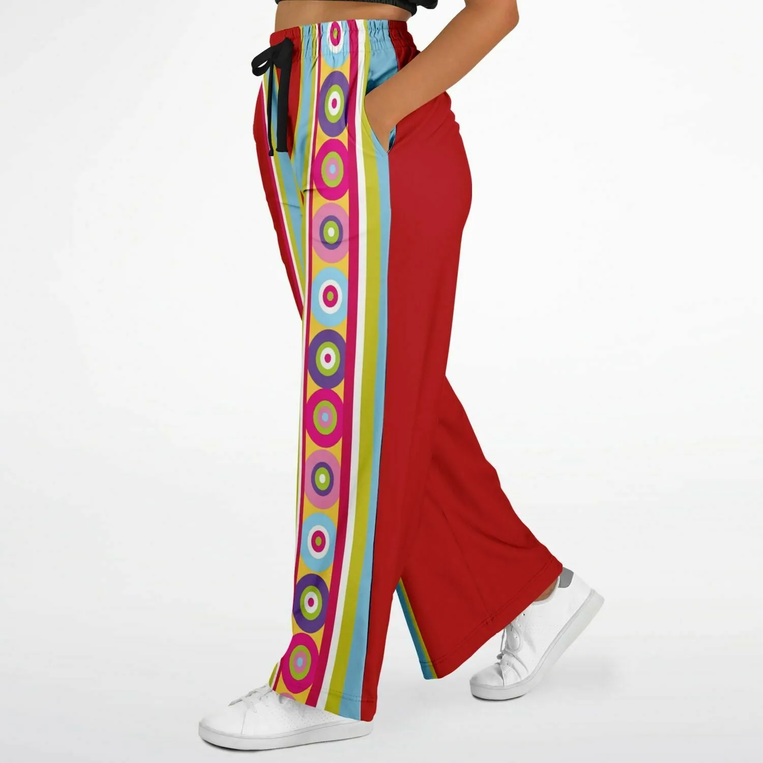 Red Calypso Striped Stretchy Phat Bellbottoms