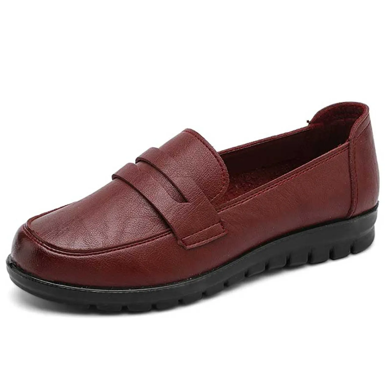 Red penny strap casual slip on shoe loafer 2692