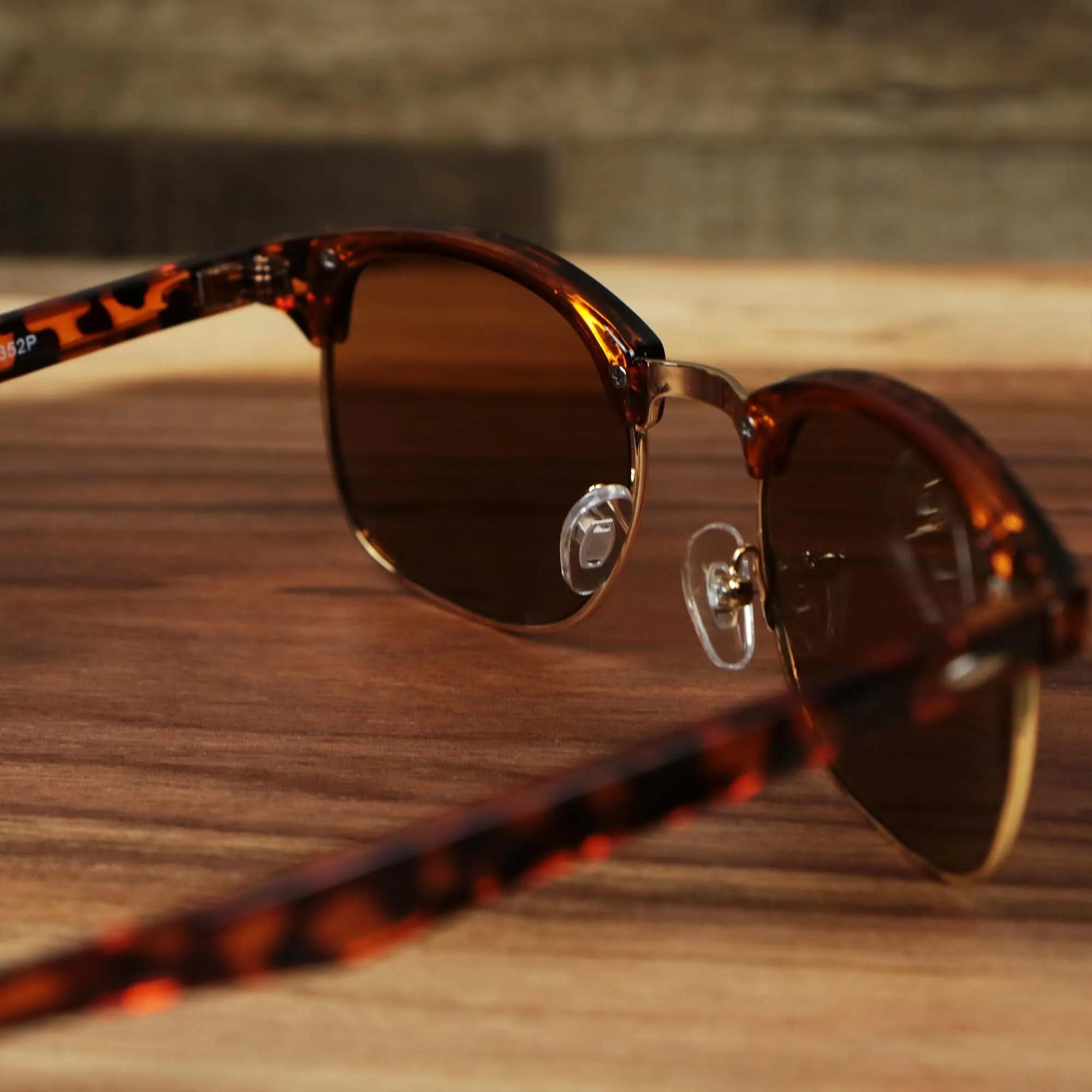 Round Frame Brown Lens Sunglasses with Tortoise Gold Frame