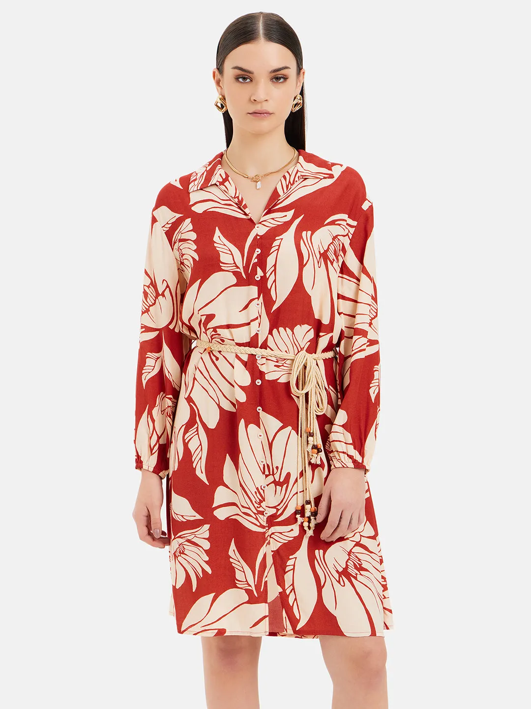 Sandro Print Midi Dress