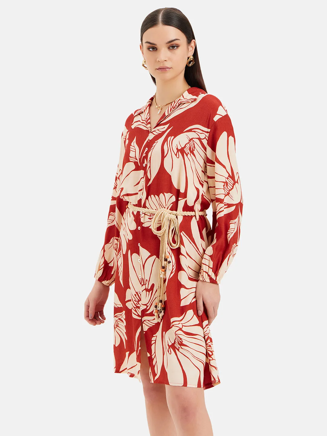 Sandro Print Midi Dress