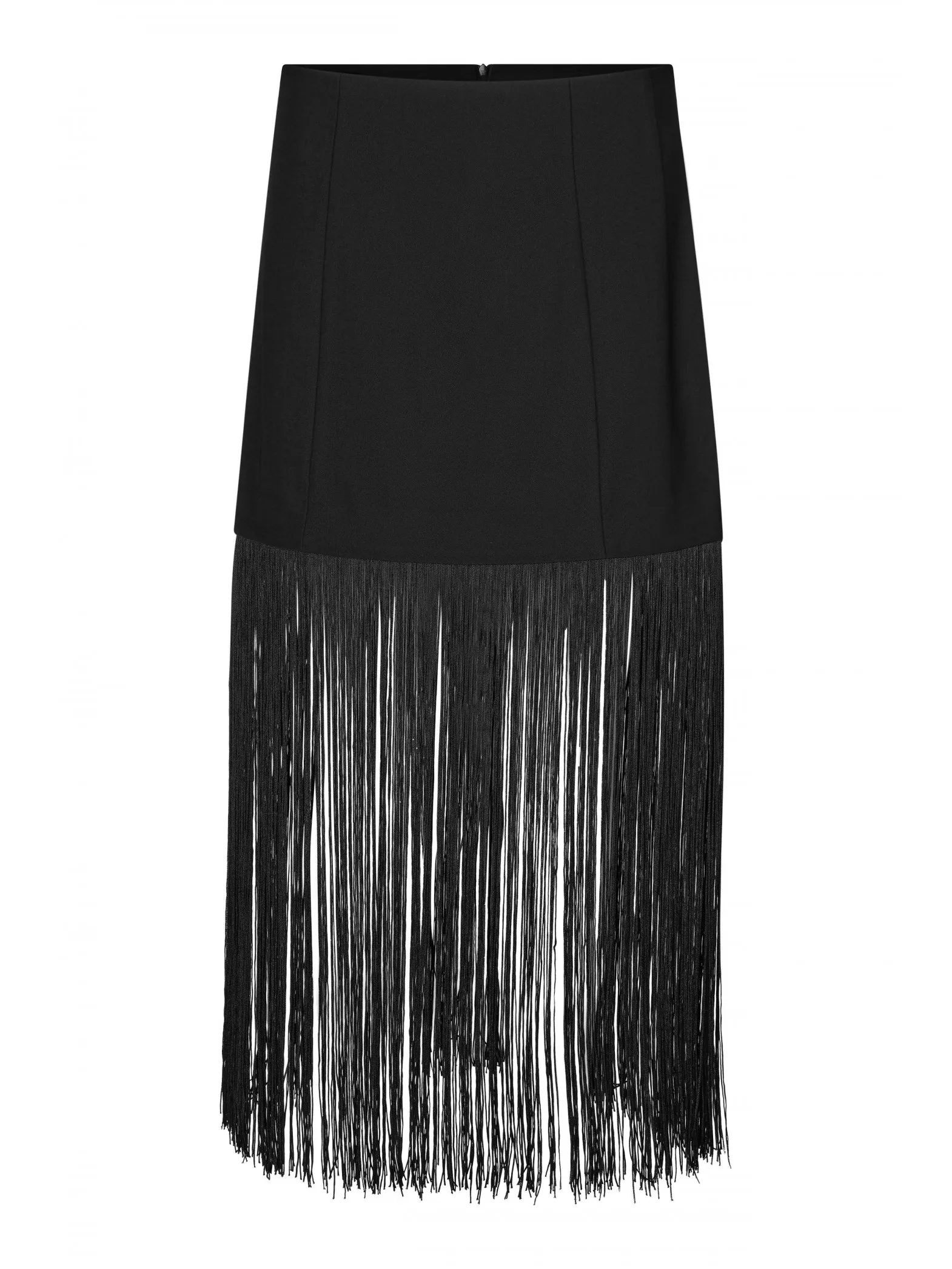 SECOND FEMALE SKIRT FRINGE BLACK