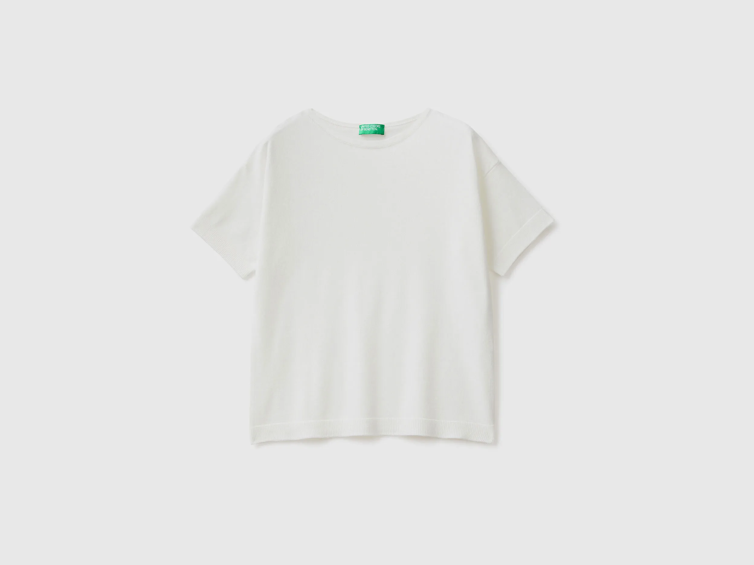 Short sleeve sweater - Creamy White | Benetton