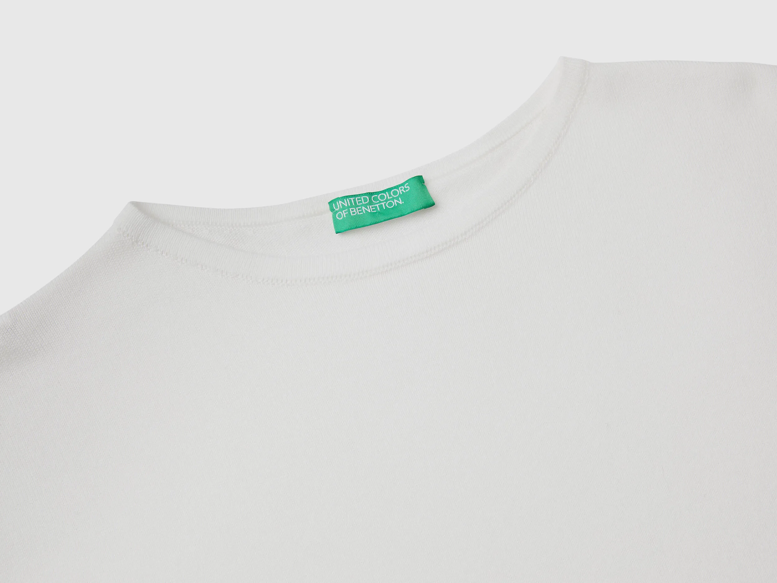 Short sleeve sweater - Creamy White | Benetton