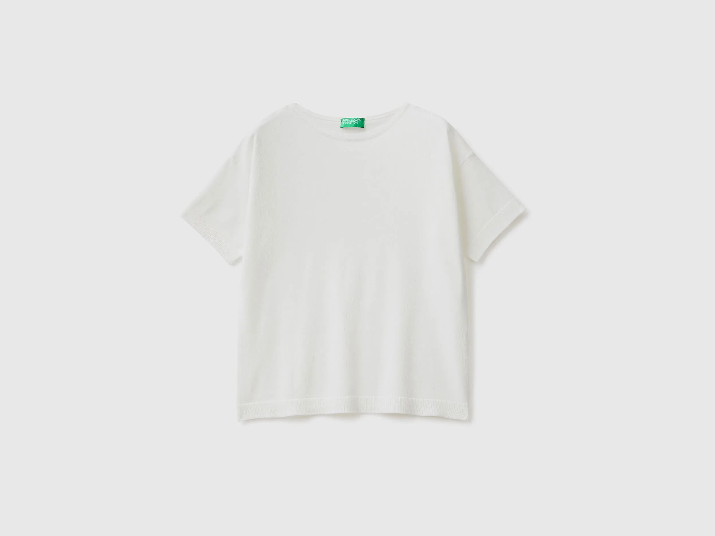 Short sleeve sweater - Creamy White | Benetton