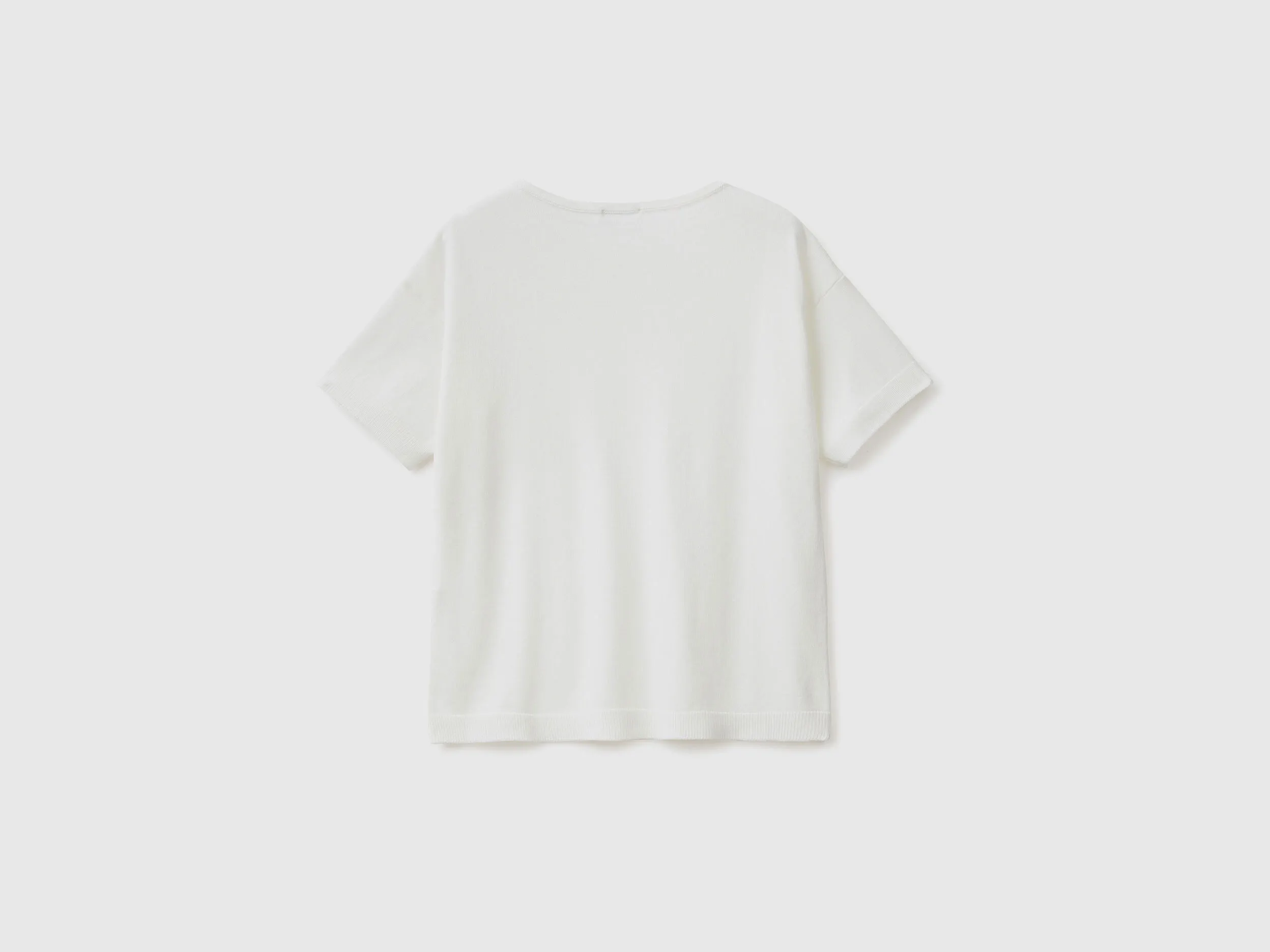 Short sleeve sweater - Creamy White | Benetton