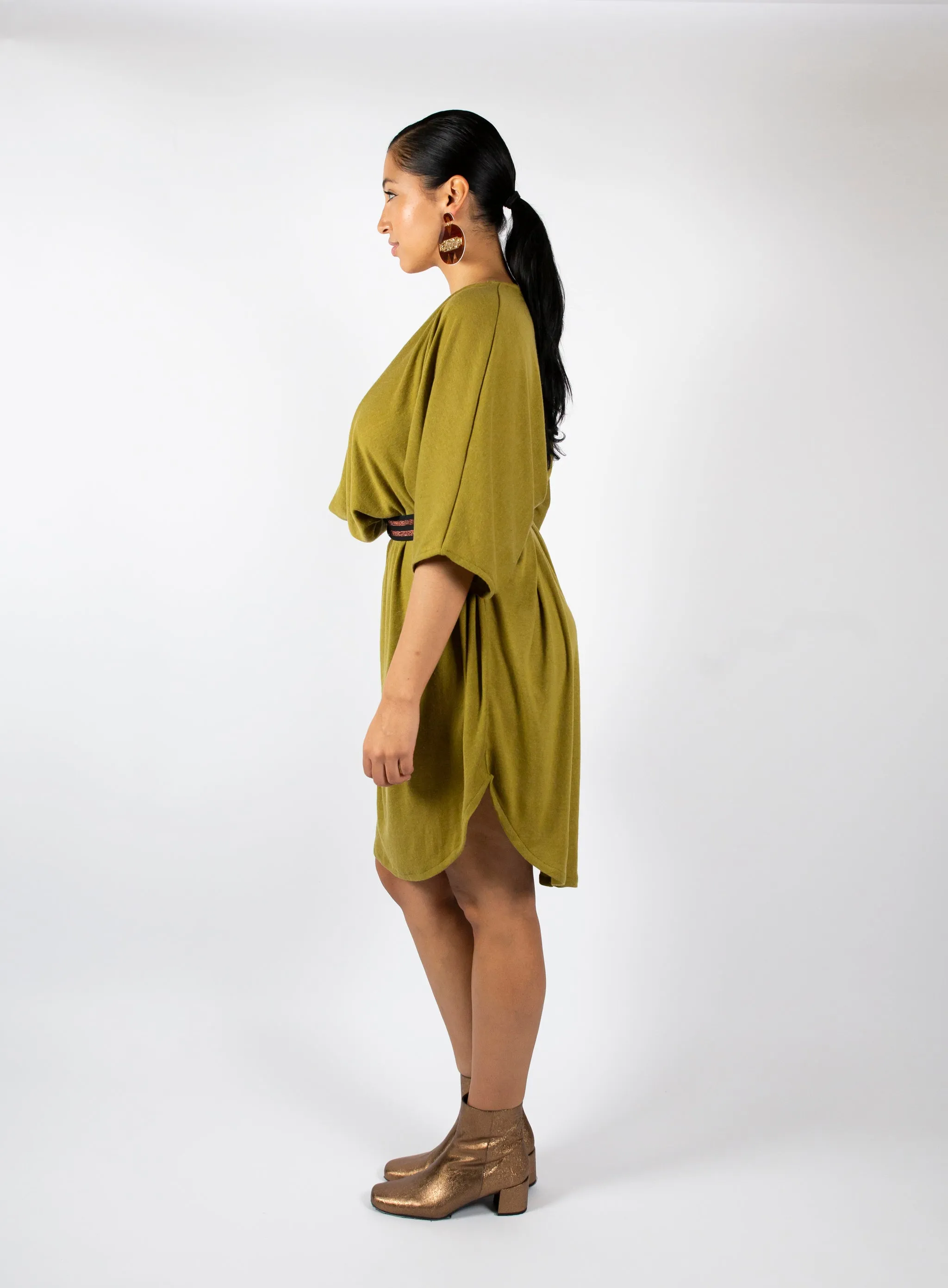 Smokin' Hot Cowl Dress - Olive