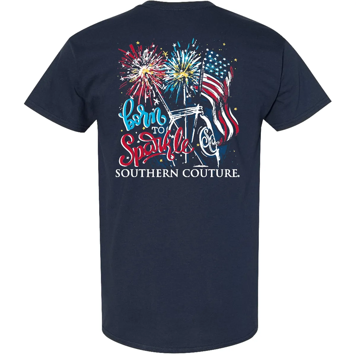 Southern Couture Classic Born To Sparkle USA T-Shirt