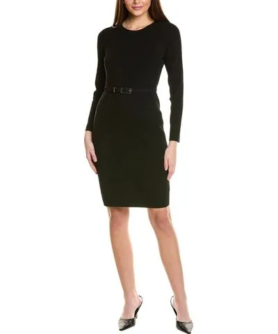 St. John Mixed Rib Sheath Dress