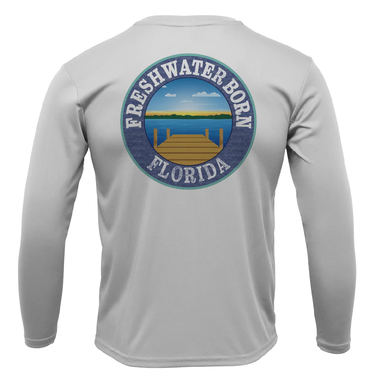 State of Florida USA Freshwater Born Men's Long Sleeve UPF 50+ Dry-Fit Shirt