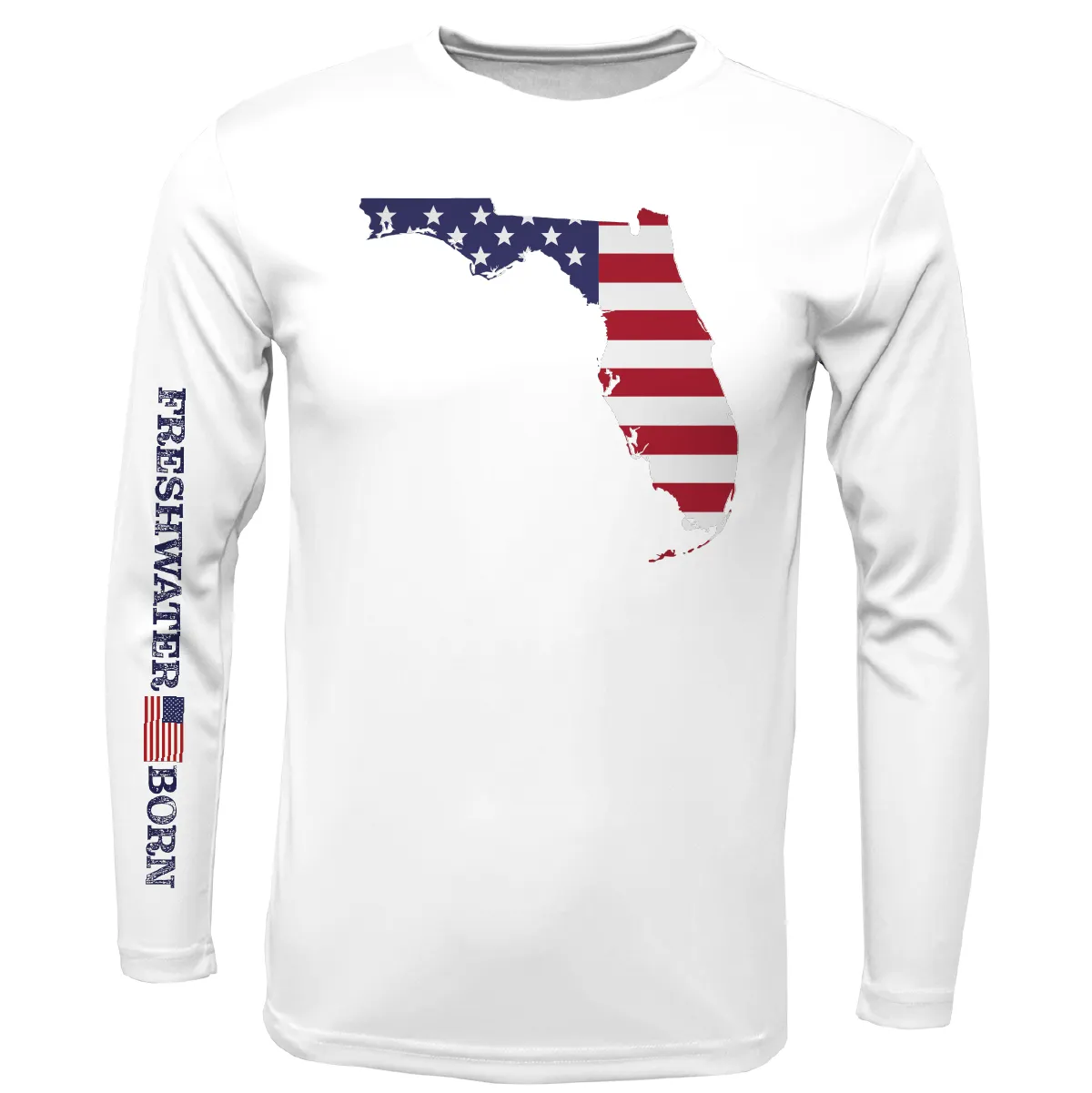 State of Florida USA Freshwater Born Men's Long Sleeve UPF 50+ Dry-Fit Shirt