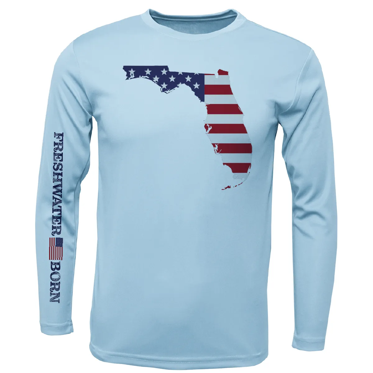 State of Florida USA Freshwater Born Men's Long Sleeve UPF 50+ Dry-Fit Shirt