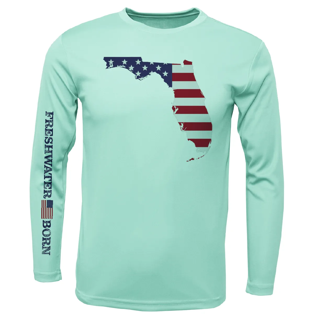 State of Florida USA Freshwater Born Men's Long Sleeve UPF 50+ Dry-Fit Shirt