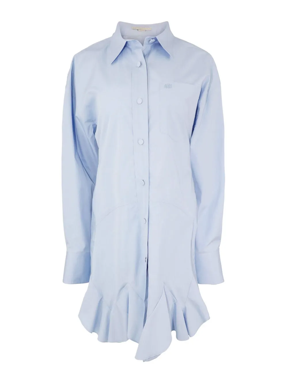 Stella McCartney Ruffled Shirt Dress in Sky Blue