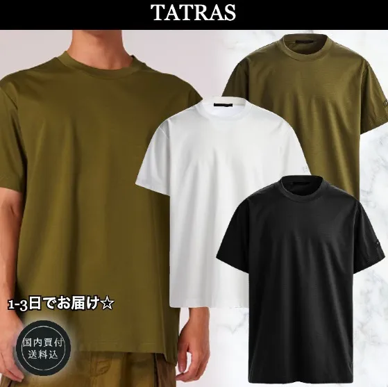 TATRAS  |Crew Neck Unisex Street Style Plain Cotton Short Sleeves