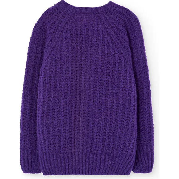 The Animals Observatory Plain Bull Relaxed Fit Sweater, Purple