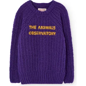 The Animals Observatory Plain Bull Relaxed Fit Sweater, Purple