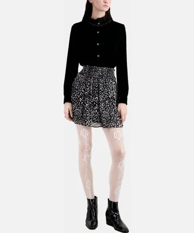 The Kooples Short Printed Skirt With Smocking