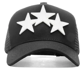 Three Star Trucker Hat - Black