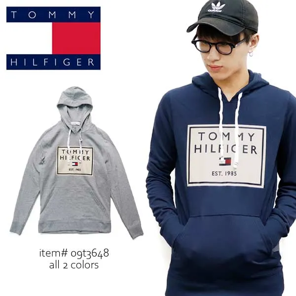 Tommy Hilfiger Men's Brushed Back Fleece Pullover Hoodie Grey