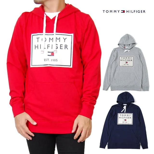 Tommy Hilfiger Men's Brushed Back Fleece Pullover Hoodie Grey