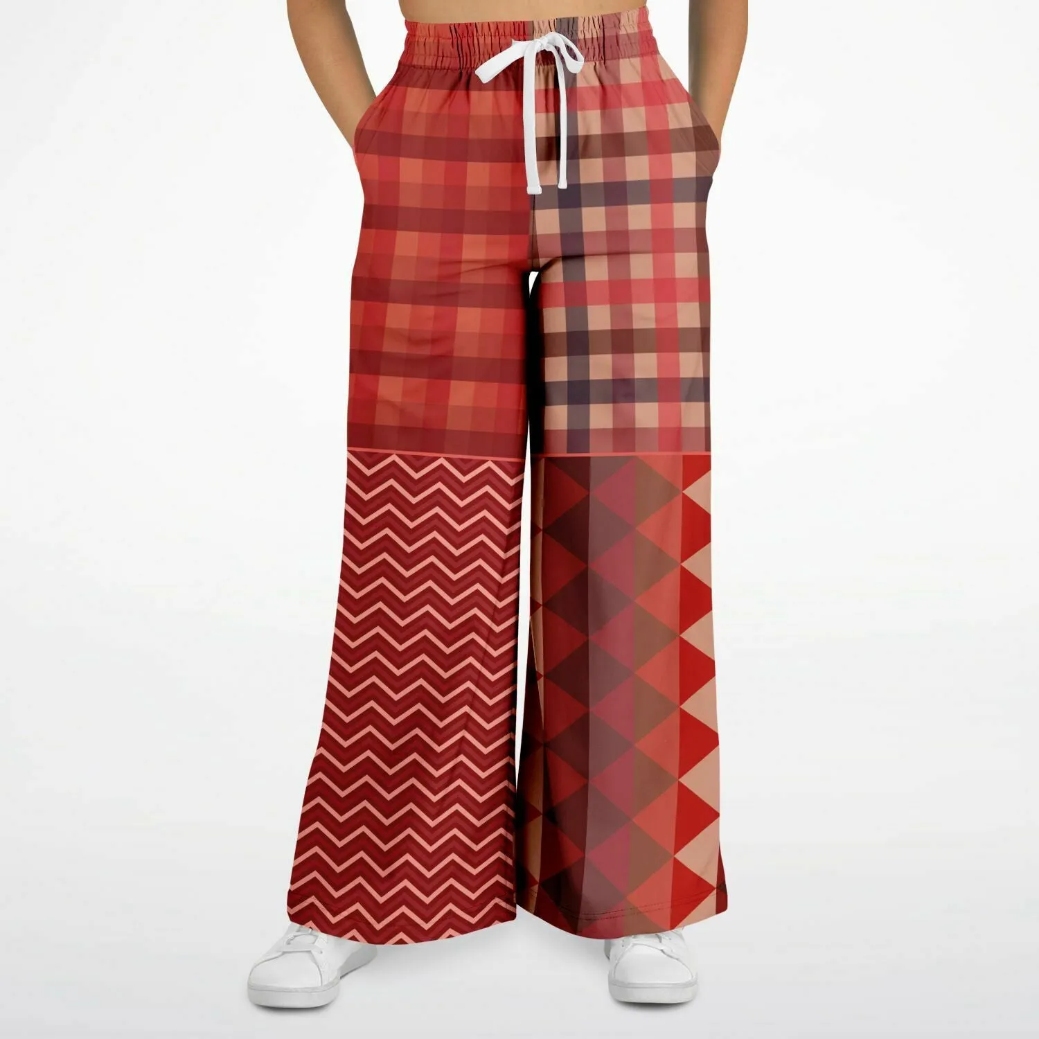 Toscana Red Eco-Poly Stretchy Phat Bellbottoms