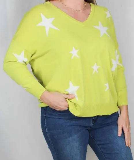 V-neck Star Sweater