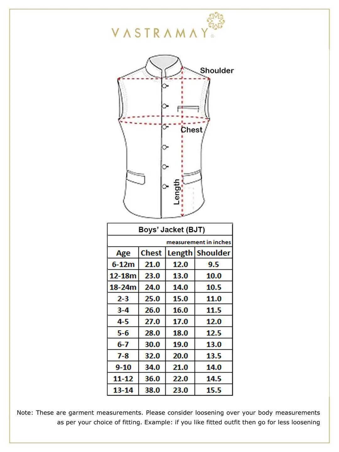 Vastramay Boys' Black Silk Blend Nehru Jackets