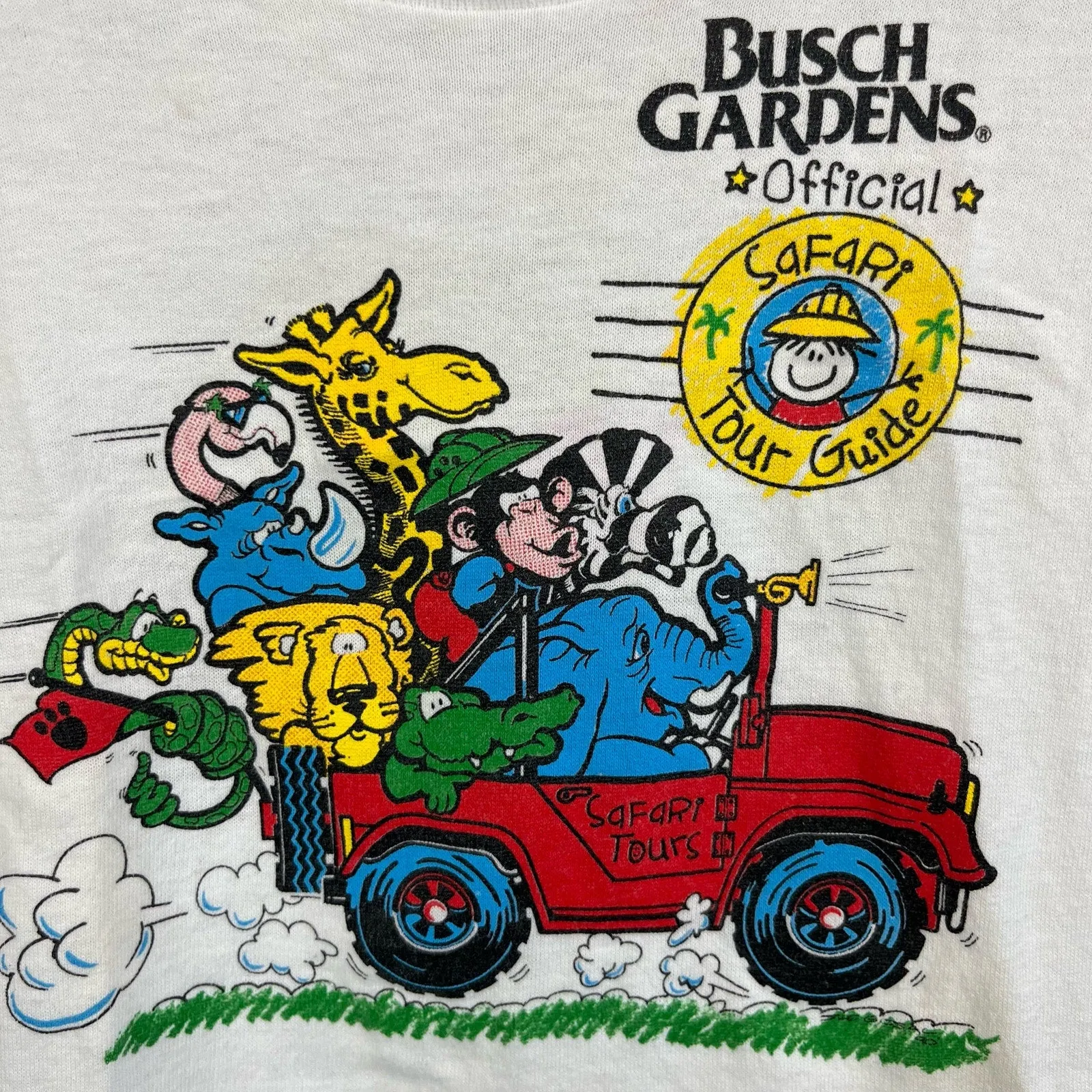 Vintage Busch Garden Official Safari Tour Guide Tee Shirt 2T USA