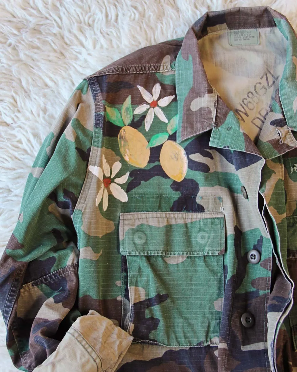 Vintage Camo & Lemon Jacket