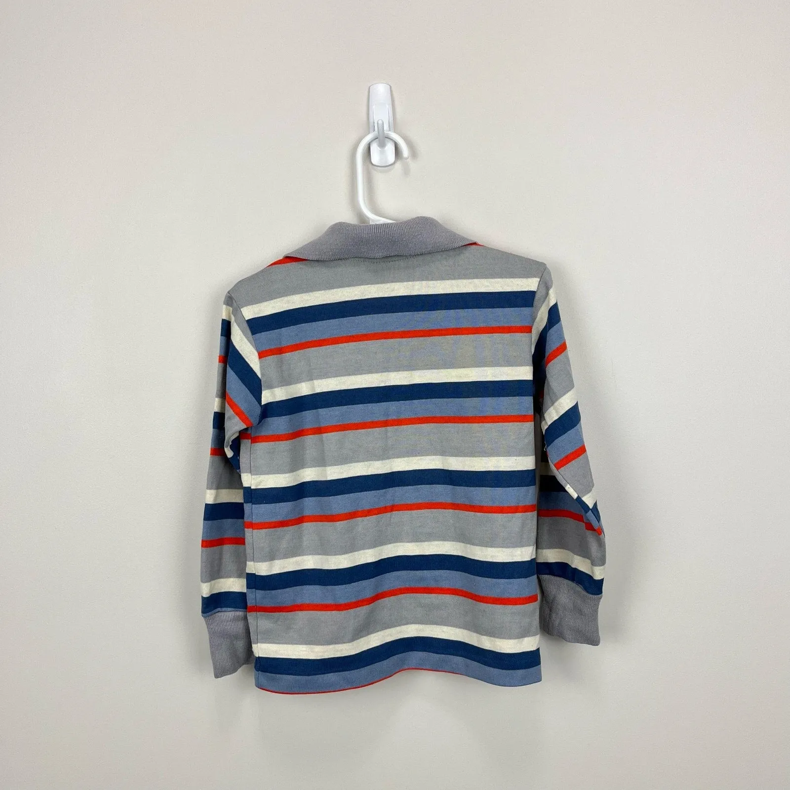 Vintage Healthtex Long Sleeve Striped Polo Shirt 6 USA