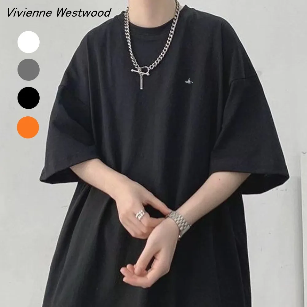 Vivienne Westwood  |Unisex Street Style U-Neck Plain Cotton Short Sleeves