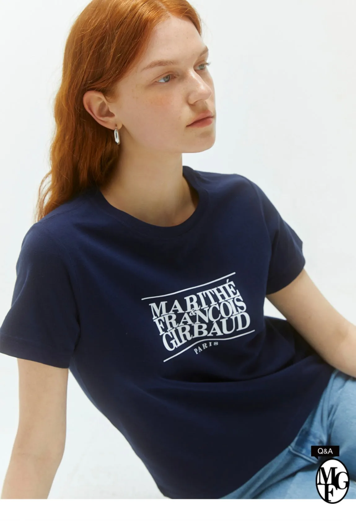 W CLASSIC LOGO TEE navy