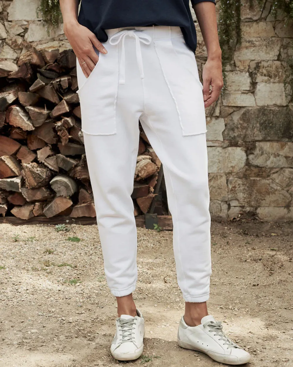 White Eamon Sweatpant Jogger