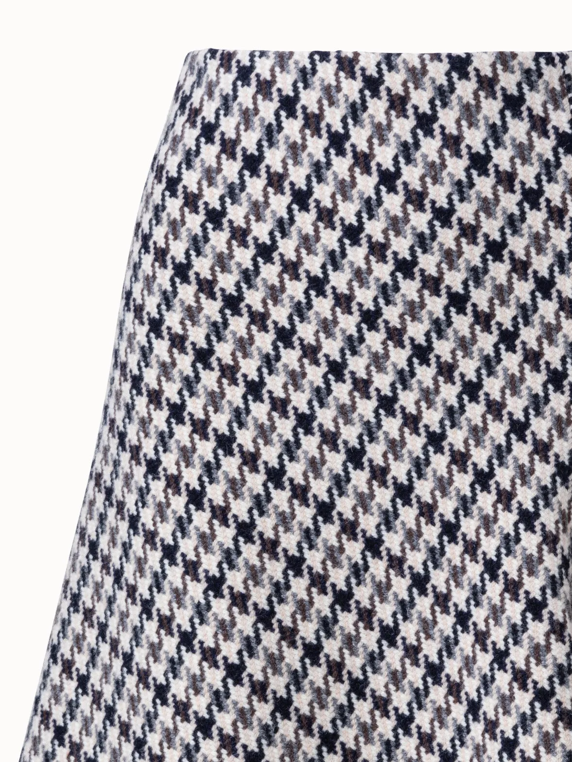 Wool Knee-Length Skirt with Houndstooth Pattern