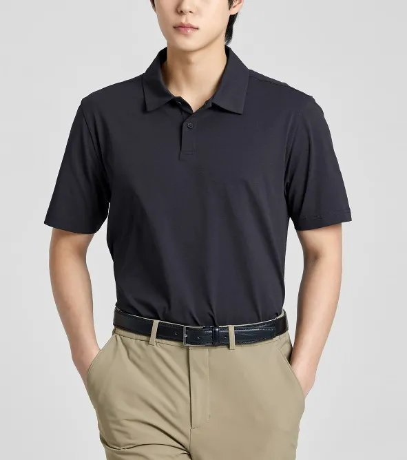 XEXYMIX  |Street Style Plain Short Sleeves Logo Polos