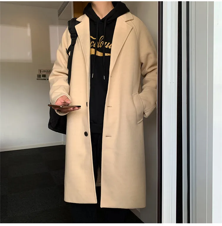 Xituodai Men Korean Fashion Winter Jacket Coats 2021 Wool Coat Mens Oversized Harajuku Overcoat Male Japanese Streetwear Jackets