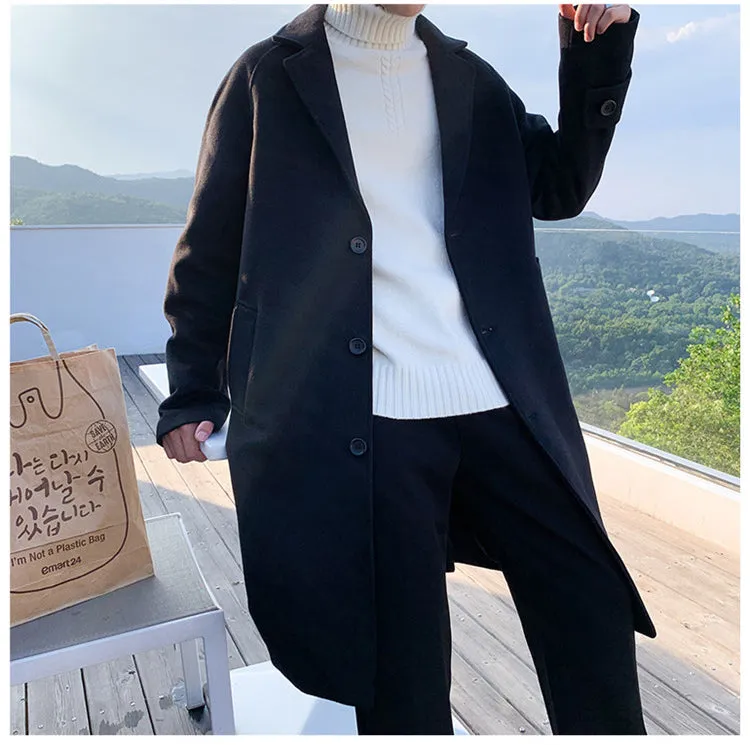 Xituodai Men Korean Fashion Winter Jacket Coats 2021 Wool Coat Mens Oversized Harajuku Overcoat Male Japanese Streetwear Jackets