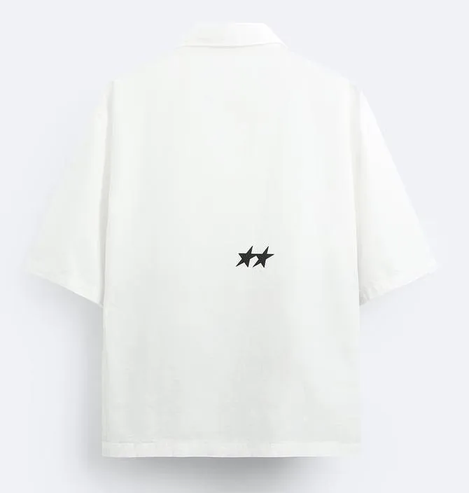 ZARA  |Short Sleeves Logo Shirts