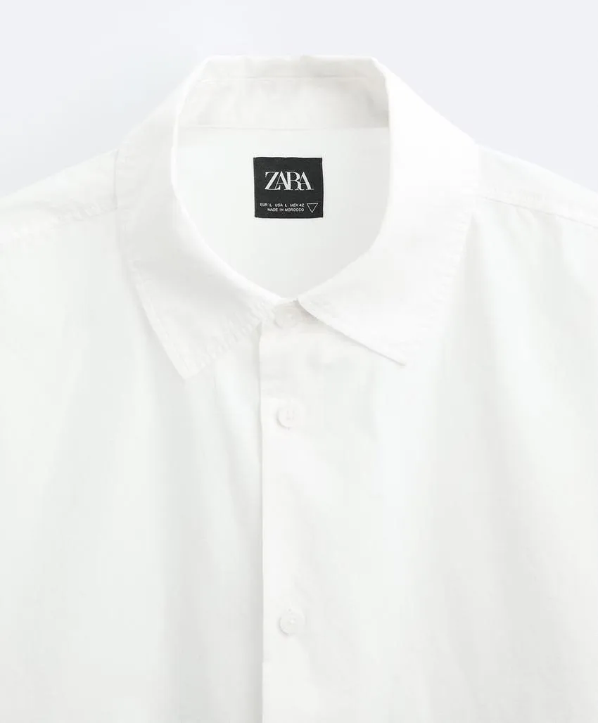 ZARA  |Short Sleeves Logo Shirts