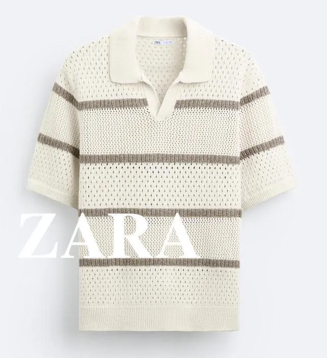 ZARA  |Stripes Short Sleeves Polos